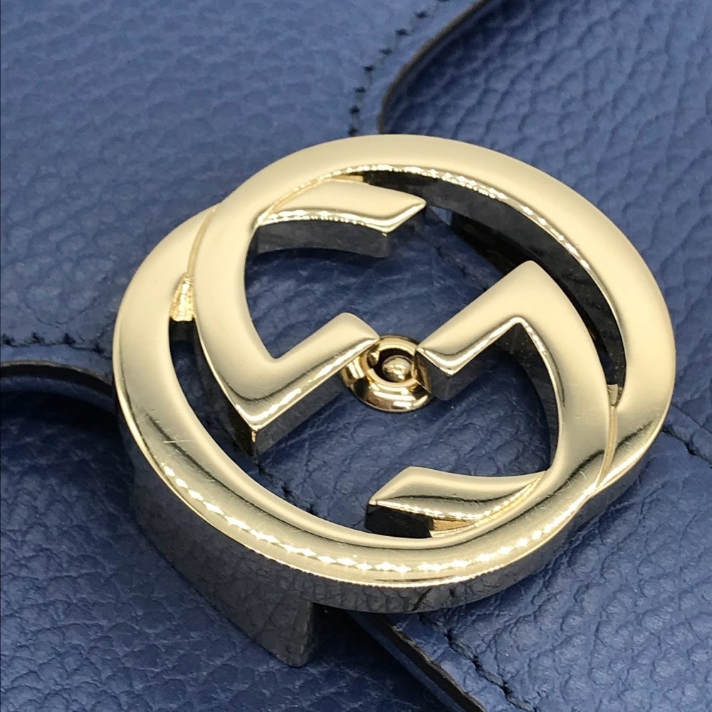 Gucci GG Shoulder Bag Interlocking Chain Blue - Picture 6 of 14